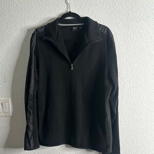 BOSS Men's Black quarter zip Sweater regular fit